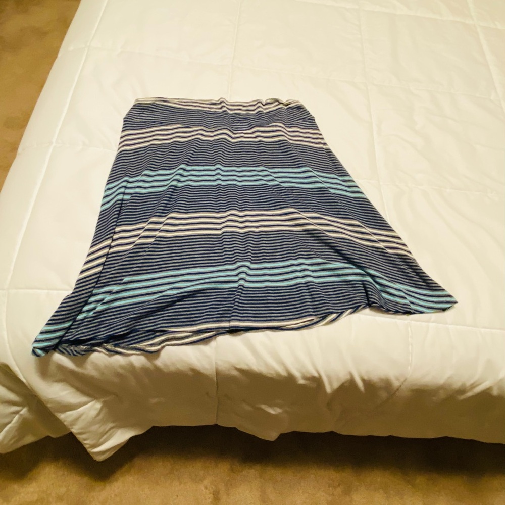 Striped Blue and Gray Skirt